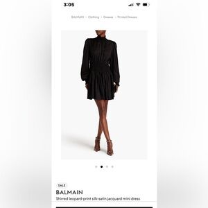 Balmain Black Long Sleeve Dress